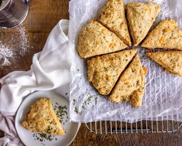 Cheddar and chive baked biscuits