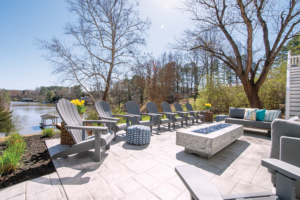 patio with lake view