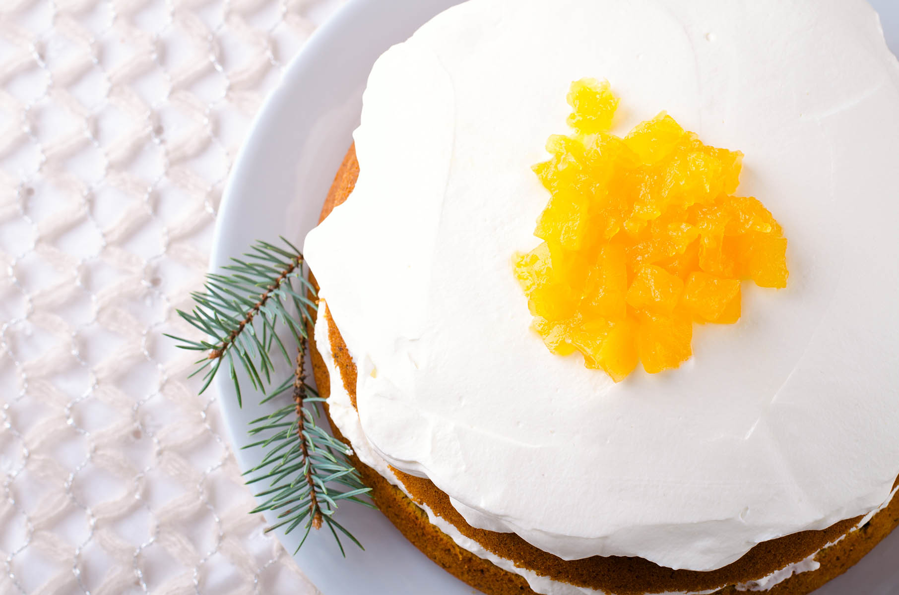 Vanilla-Orange Gingerbread Cream Cake