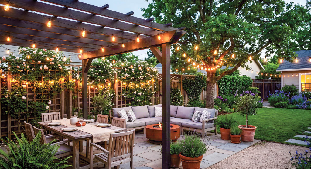 backyard patio lighting and decor ideas