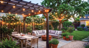 backyard patio lighting and decor ideas