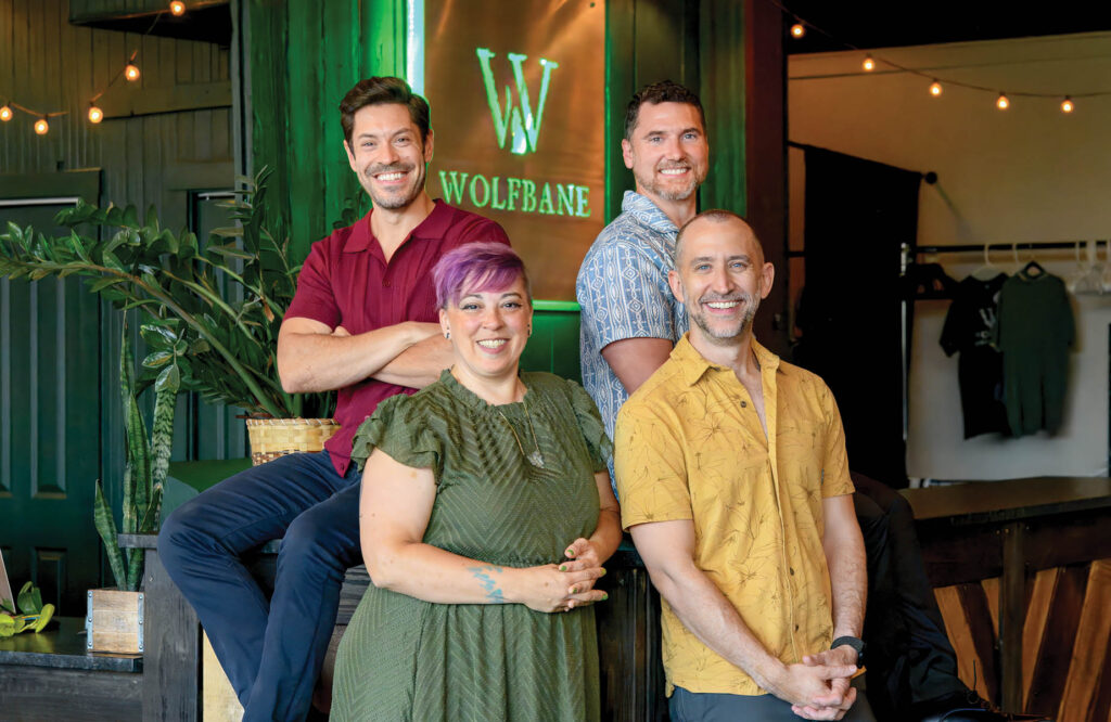 Top: Ken Arpino, Executive Director (L); Dustin Williams, Artistic Director (R); BOTTOM: Christine Yepsen, Creative Director (L); Jeremy Craft, Chief of Operations (R). Photo by Deborah Ware Photography ©Wolfbane Productions