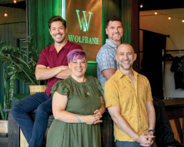 Top: Ken Arpino, Executive Director (L); Dustin Williams, Artistic Director (R); BOTTOM: Christine Yepsen, Creative Director (L); Jeremy Craft, Chief of Operations (R). Photo by Deborah Ware Photography ©Wolfbane Productions