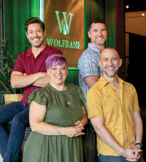 Top: Ken Arpino, Executive Director (L); Dustin Williams, Artistic Director (R); BOTTOM: Christine Yepsen, Creative Director (L); Jeremy Craft, Chief of Operations (R). Photo by Deborah Ware Photography ©Wolfbane Productions