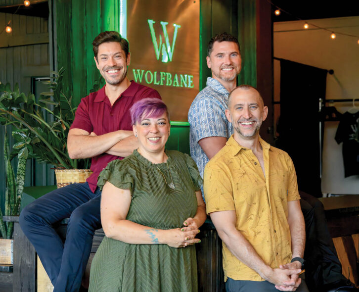 Top: Ken Arpino, Executive Director (L); Dustin Williams, Artistic Director (R); BOTTOM: Christine Yepsen, Creative Director (L); Jeremy Craft, Chief of Operations (R). Photo by Deborah Ware Photography ©Wolfbane Productions